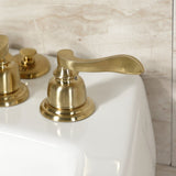 NuWave French Three-Handle Vertical Spray Bidet Faucet with Brass Pop-Up