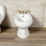 NuWave French Three-Handle Vertical Spray Bidet Faucet with Brass Pop-Up
