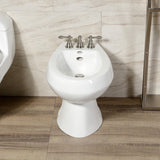 American Classic Three-Handle Vertical Spray Bidet Faucet with Brass Pop-Up