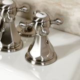 Metropolitan Three-Handle Deck Mount Vertical Spray Bidet Faucet with Brass Pop-Up