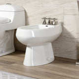 Metropolitan Three-Handle Deck Mount Vertical Spray Bidet Faucet with Brass Pop-Up