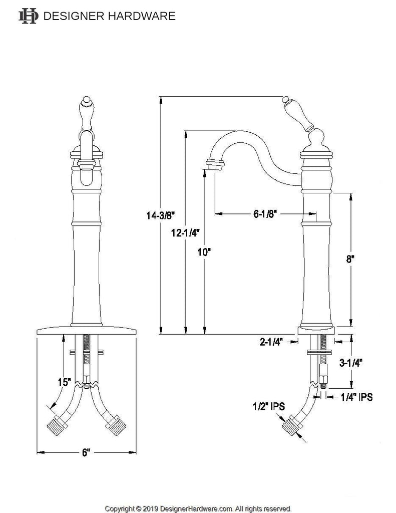 Victorian Single-Handle 1-Hole Deck Mount Vessel Faucet