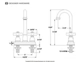 Restoration Two-Handle 2-Hole Deck Mount Bar Faucet