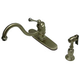 Vintage Single-Handle 2-or-4 Hole Deck Mount Kitchen Faucet with Brass Sprayer