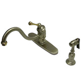 Vintage Single-Handle 2-or-4 Hole Deck Mount Kitchen Faucet with Brass Sprayer
