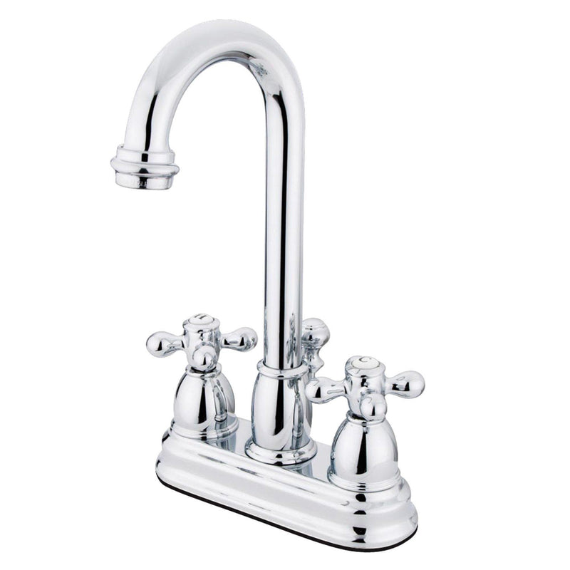 Restoration Double-Handle 3-Hole Deck Mount 4-Inch Centerset Bathroom Faucet with Pop-Up Drain
