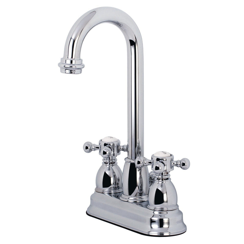 Vintage Double-Handle 3-Hole Deck Mount 4-Inch Centerset Bathroom Faucet with Pop-Up Drain