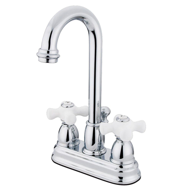 Restoration Double-Handle 3-Hole Deck Mount 4-Inch Centerset Bathroom Faucet with Pop-Up Drain