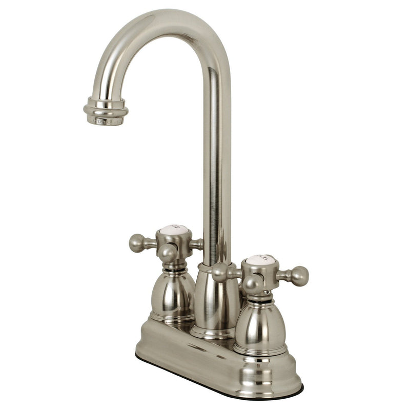 Vintage Double-Handle 3-Hole Deck Mount 4-Inch Centerset Bathroom Faucet with Pop-Up Drain