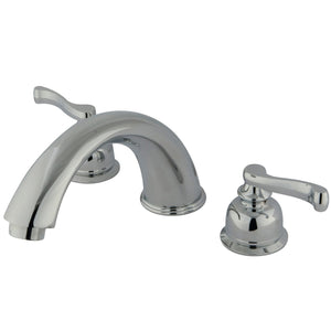 Two-Handle 3-Hole Deck Mount Roman Tub Faucet