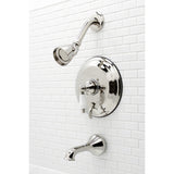 Restoration Single-Handle 3-Hole Wall Mount Tub and Shower Faucet