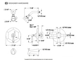 Metropolitan Single-Handle 3-Hole Wall Mount Tub and Shower Faucet