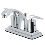 Serena Two-Handle 3-Hole Deck Mount 4" Centerset Bathroom Faucet with Retail Pop-Up