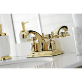 Concord Double-Handle 3-Hole Deck Mount 4-Inch Centerset Bathroom Faucet with Pop-Up Drain