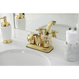 Concord Double-Handle 3-Hole Deck Mount 4-Inch Centerset Bathroom Faucet with Pop-Up Drain