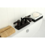 NuvoFusion Two-Handle 3-Hole Deck Mount 4" Centerset Bathroom Faucet with Plastic Pop-Up