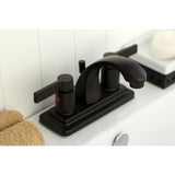NuvoFusion Two-Handle 3-Hole Deck Mount 4" Centerset Bathroom Faucet with Plastic Pop-Up