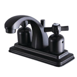 Millennium Two-Handle 3-Hole Deck Mount 4" Centerset Bathroom Faucet with Plastic Pop-Up