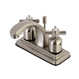 Millennium Two-Handle 3-Hole Deck Mount 4" Centerset Bathroom Faucet with Plastic Pop-Up