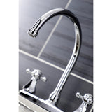 Metropolitan Two-Handle 4-Hole 8" Centerset Kitchen Faucet with Side Sprayer
