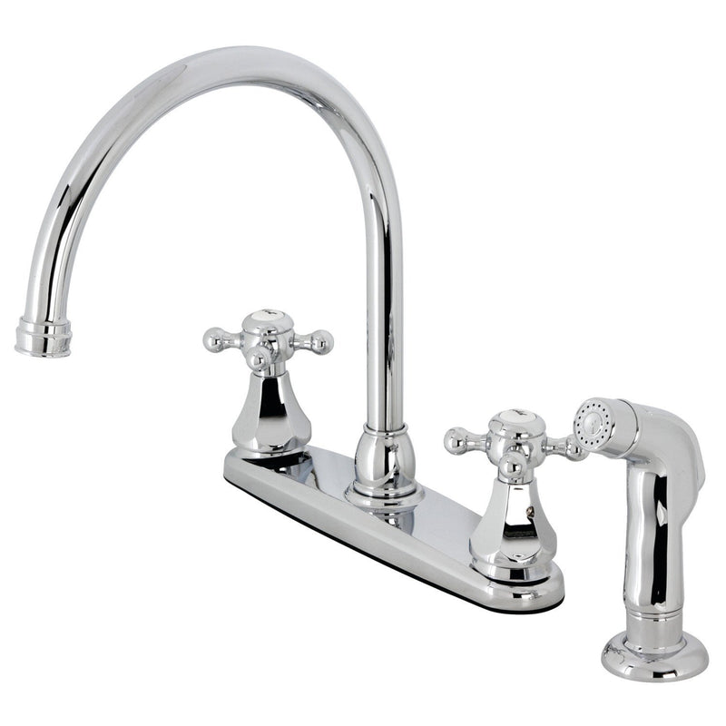 Metropolitan Two-Handle 4-Hole 8" Centerset Kitchen Faucet with Side Sprayer