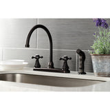 Metropolitan Two-Handle 4-Hole 8" Centerset Kitchen Faucet with Side Sprayer