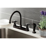 Metropolitan Two-Handle 4-Hole 8" Centerset Kitchen Faucet with Side Sprayer