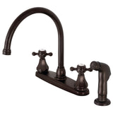 Metropolitan Two-Handle 4-Hole 8" Centerset Kitchen Faucet with Side Sprayer
