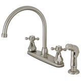 Metropolitan Two-Handle 4-Hole 8" Centerset Kitchen Faucet with Side Sprayer
