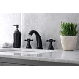 Metropolitan Two-Handle 3-Hole Deck Mount Widespread Bathroom Faucet with Plastic Pop-Up