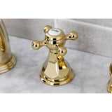 Metropolitan Two-Handle 3-Hole Deck Mount Widespread Bathroom Faucet with Plastic Pop-Up