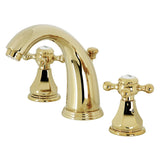 Metropolitan Two-Handle 3-Hole Deck Mount Widespread Bathroom Faucet with Plastic Pop-Up