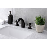 Metropolitan Two-Handle 3-Hole Deck Mount Widespread Bathroom Faucet with Plastic Pop-Up