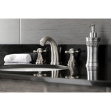 Metropolitan Two-Handle 3-Hole Deck Mount Widespread Bathroom Faucet with Retail Pop-Up Drain