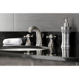 Metropolitan Two-Handle 3-Hole Deck Mount Widespread Bathroom Faucet with Plastic Pop-Up