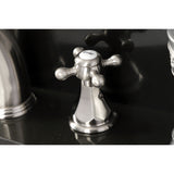 Metropolitan Two-Handle 3-Hole Deck Mount Widespread Bathroom Faucet with Plastic Pop-Up