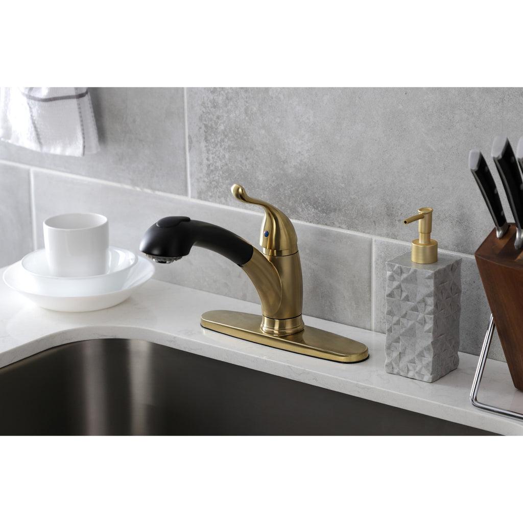 Yosemite Single-Handle 1-or-3 Hole Deck Mount Pull-Out Sprayer Kitchen Faucet