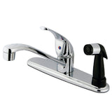 Chatham Single-Handle 1-or-3 Hole Deck Mount 8" Centerset Kitchen Faucet with Side Sprayer