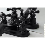 Restoration Double-Handle 3-Hole Deck Mount 4-Inch Centerset Bathroom Faucet with Pop-Up Drain