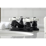 Restoration Double-Handle 3-Hole Deck Mount 4-Inch Centerset Bathroom Faucet with Pop-Up Drain