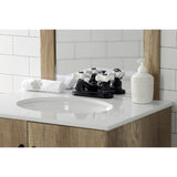 Restoration Double-Handle 3-Hole Deck Mount 4-Inch Centerset Bathroom Faucet with Pop-Up Drain