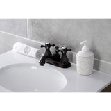 Metropolitan Double-Handle 3-Hole Deck Mount 4-Inch Centerset Bathroom Faucet with Pop-Up Drain