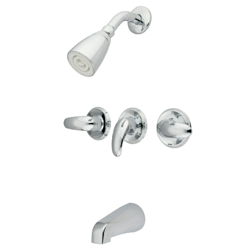 Legacy Three-Handle 5-Hole Wall Mount Tub and Shower Faucet