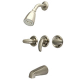 Legacy Three-Handle 5-Hole Wall Mount Tub and Shower Faucet