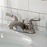 Magellan Two-Handle 3-Hole Deck Mount 4" Centerset Bathroom Faucet with Plastic Pop-Up