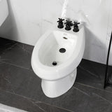 Concord Three-Handle Deck Mount Vertical Spray Bidet Faucet with Brass Pop-Up