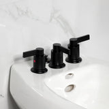 NuvoFusion Three-Handle Vertical Spray Bidet Faucet with Brass Pop-Up