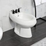 Serena Three-Handle Deck Mount Vertical Spray Bidet Faucet with Brass Pop-Up