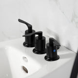 Serena Three-Handle Deck Mount Vertical Spray Bidet Faucet with Brass Pop-Up