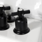 Millennium Three-Handle Deck Mount Vertical Spray Bidet Faucet with Brass Pop-Up